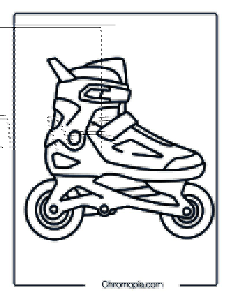 Futuristic Mono-Track Inline Skate – Roller Skates Coloring Pages
