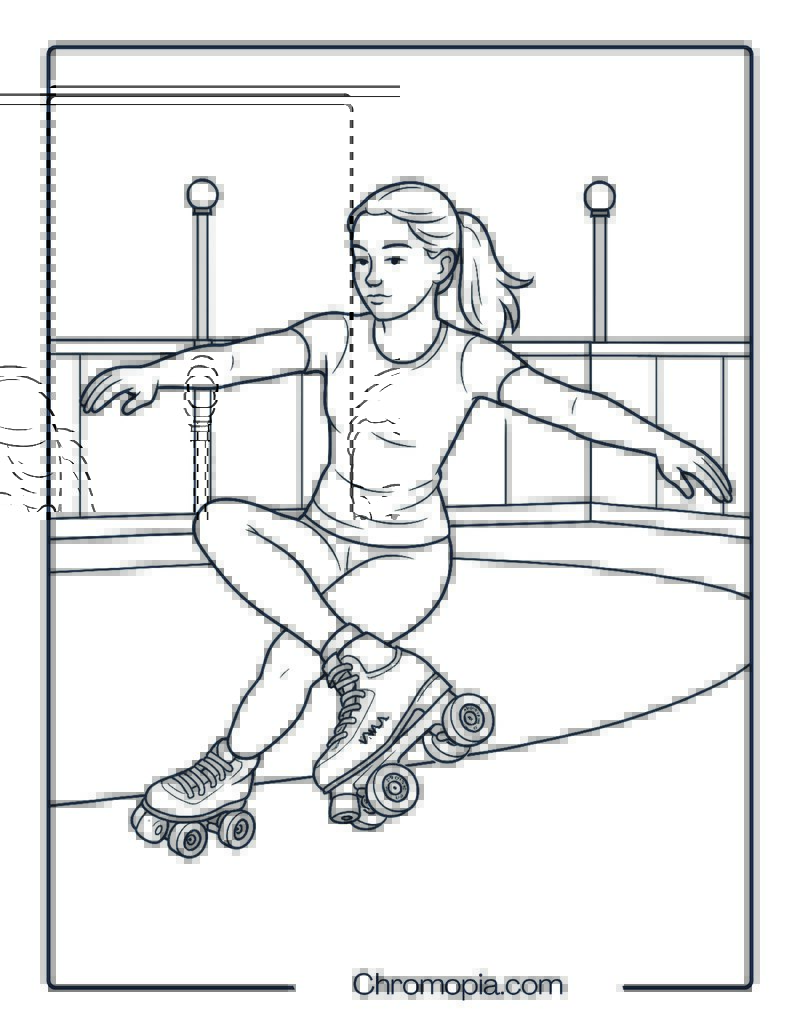 VNLA Jr. Zona Rosa – Roller Skates Coloring Pages