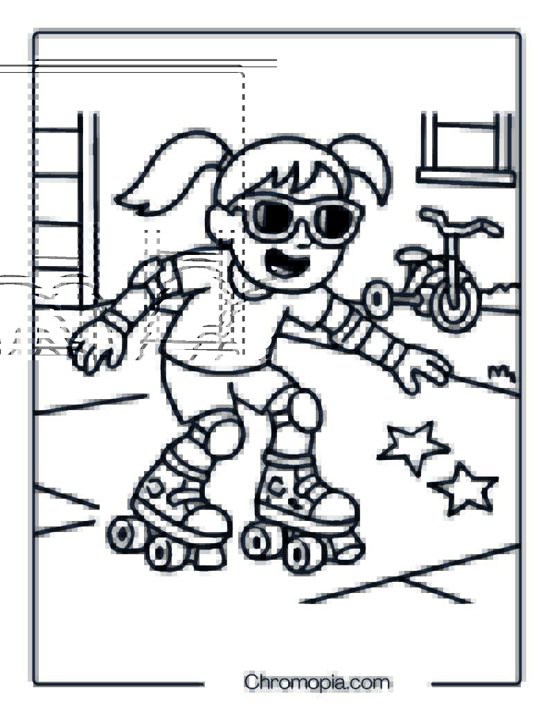 Roller Derby Fun Roll Skates – Roller Skates Coloring Pages