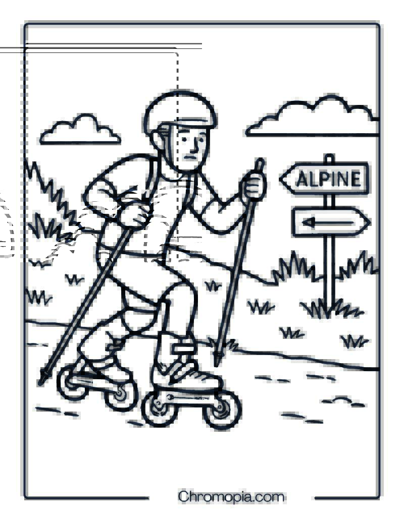 Skike V9 Fire 200 – Roller Skates Coloring Pages