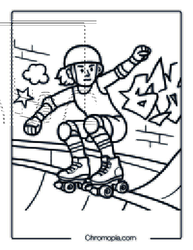Chaya Kismet Barbiepatin – Roller Skates Coloring Pages