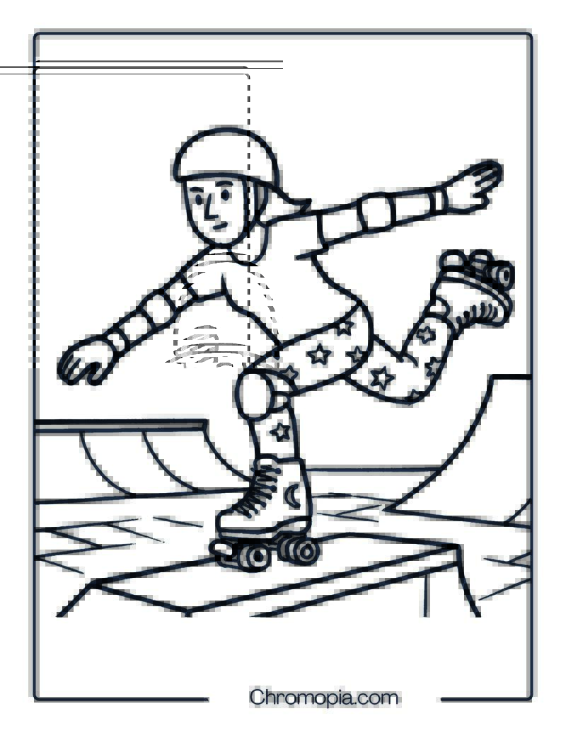 Moonlight Moonboot Park – Roller Skates Coloring Pages
