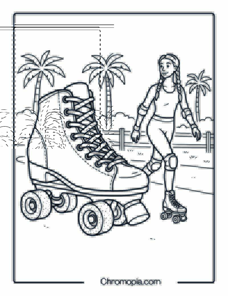 Moxi Beach Bunny Skates – roller skates coloring page