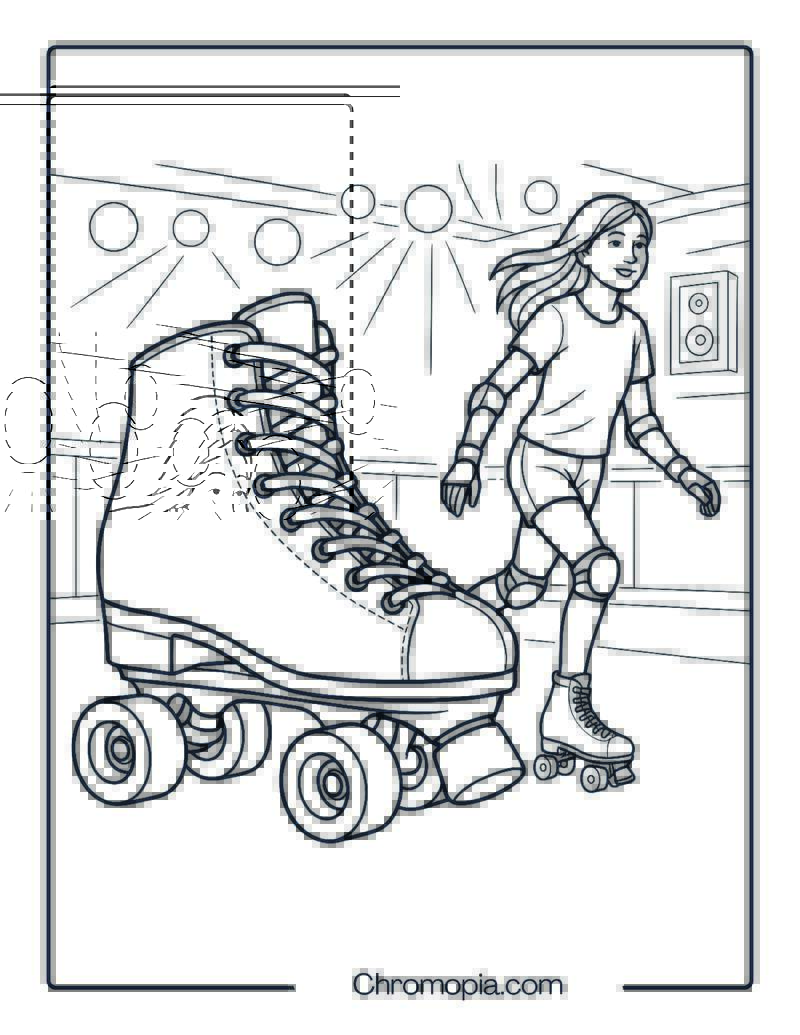 Recreational Quad Skates – roller skates coloring page