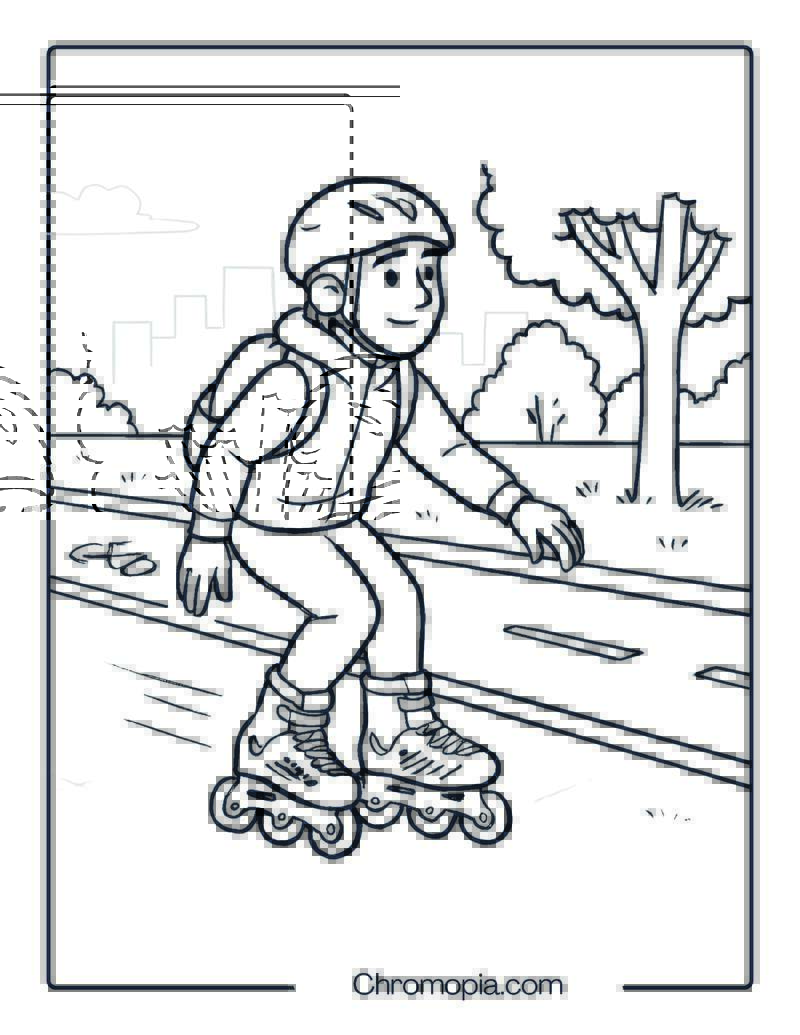 Decathlon Oxelo Fit 500 – Roller Skates Coloring Pages
