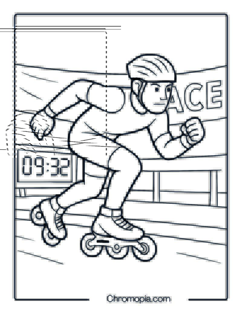 Luigino Strut Boot with Atom Wheels – Roller Skates Coloring Pages