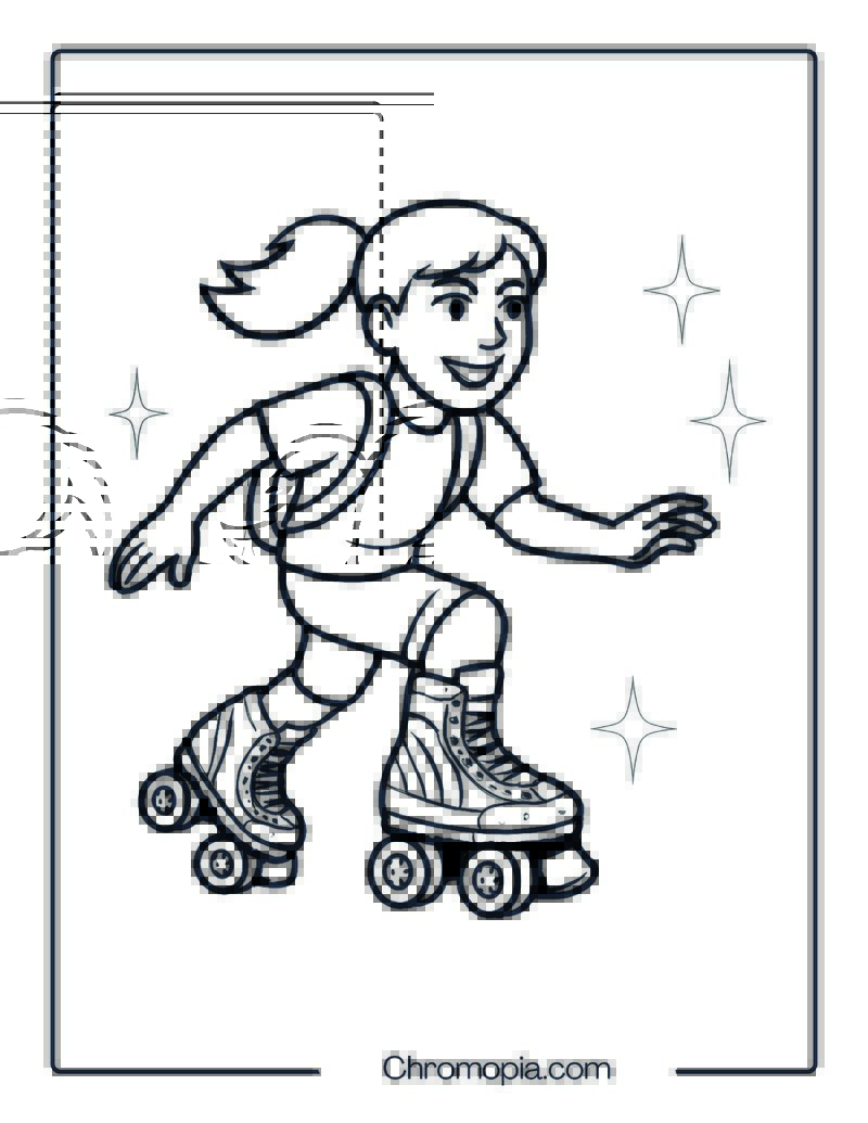 Light-Up LED Rainbow Skates – Roller Skates Coloring Pages