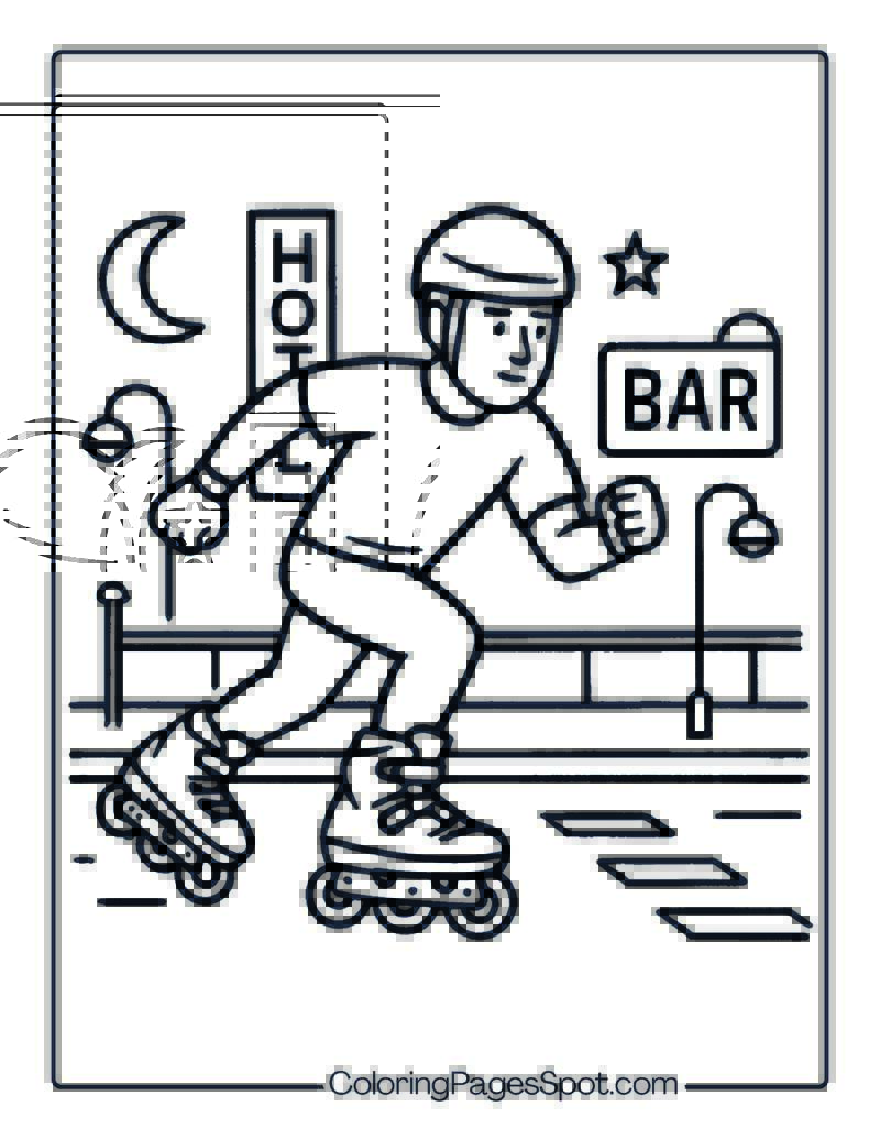 Flying Eagle Drift 2 – Roller Skates Coloring Pages