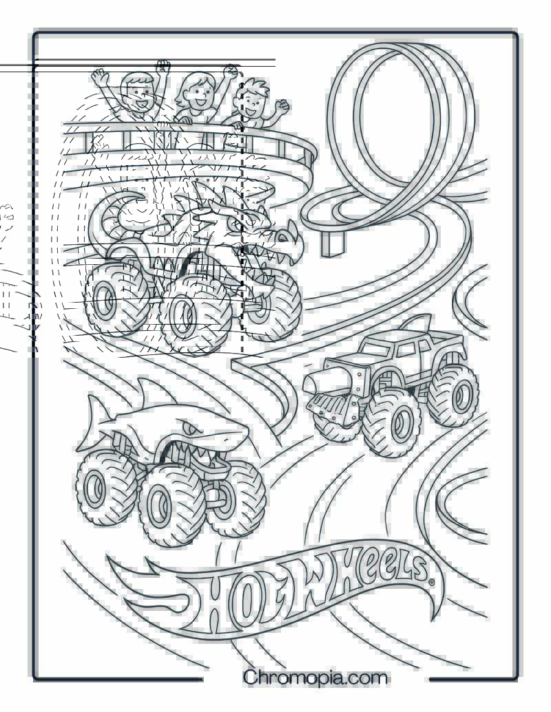 Hot Wheels Monster Truck Racing with Rivals – Hot Wheels Monster Truck Coloring Page