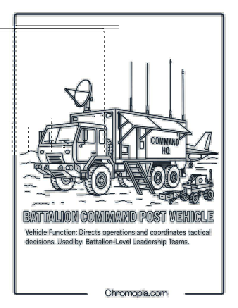 Battalion Command Post Vehicle – Military Vehicle Coloring Page