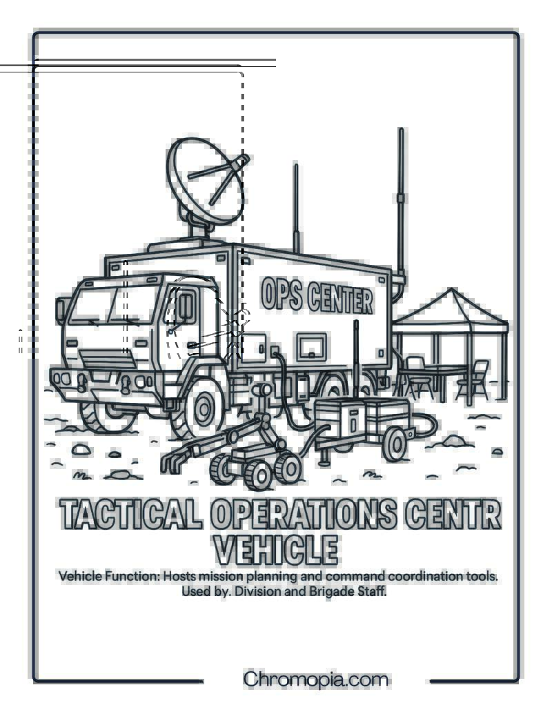 Tactical Operations Center Vehicle – Military Vehicle Coloring Page