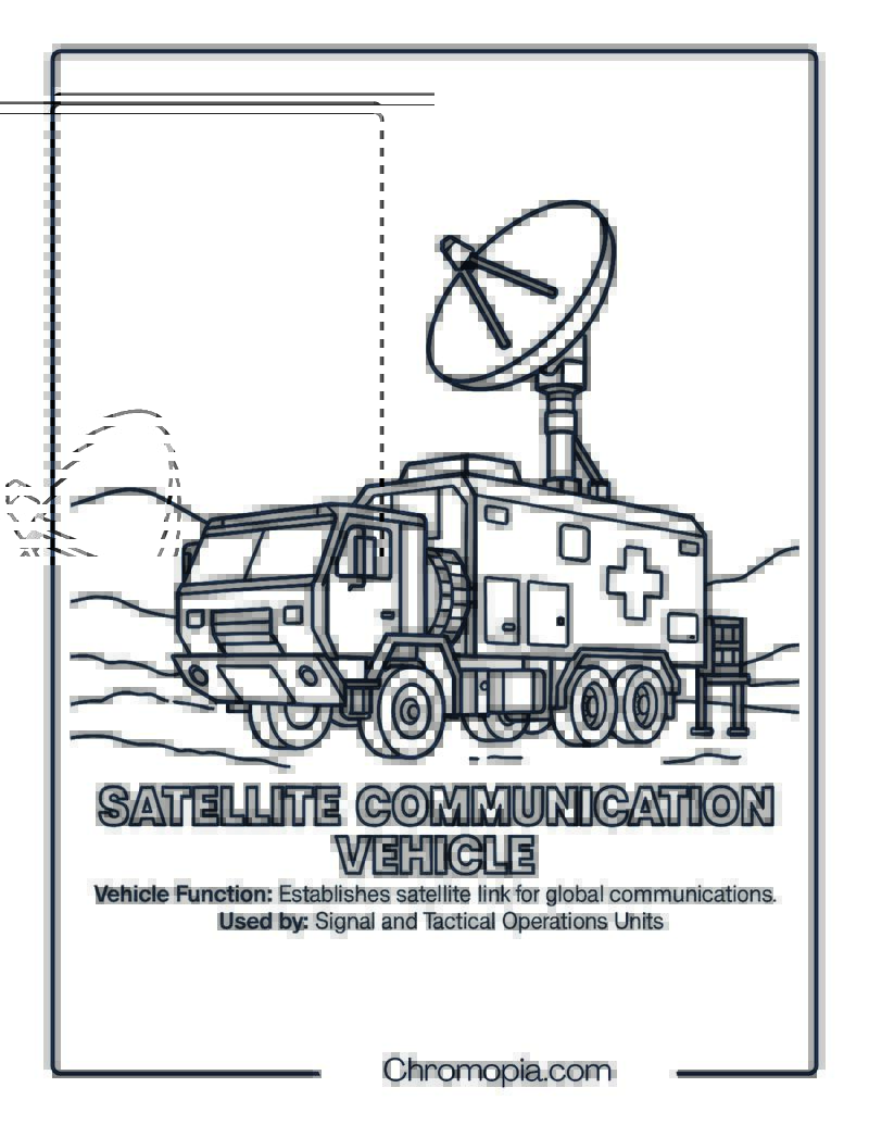 Mobile Radar Vehicle – Military Vehicle Coloring Page