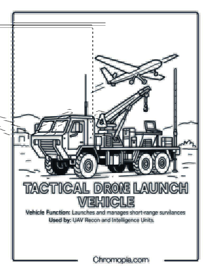 Tactical Drone Launch Vehicle – Military Vehicle Coloring Page