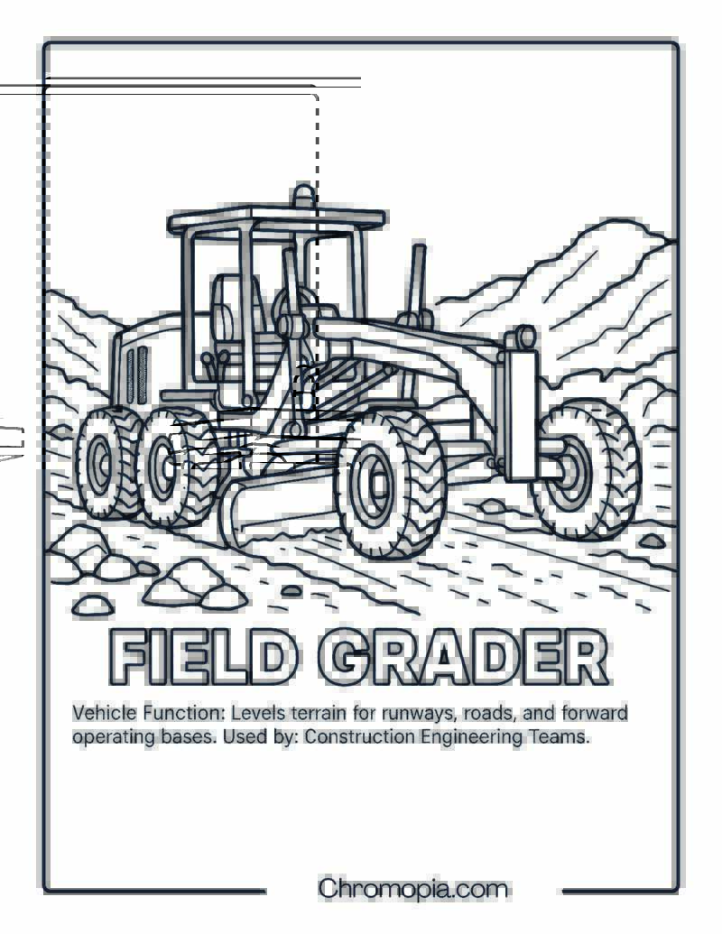 Field Grader – Military Vehicle Coloring Page