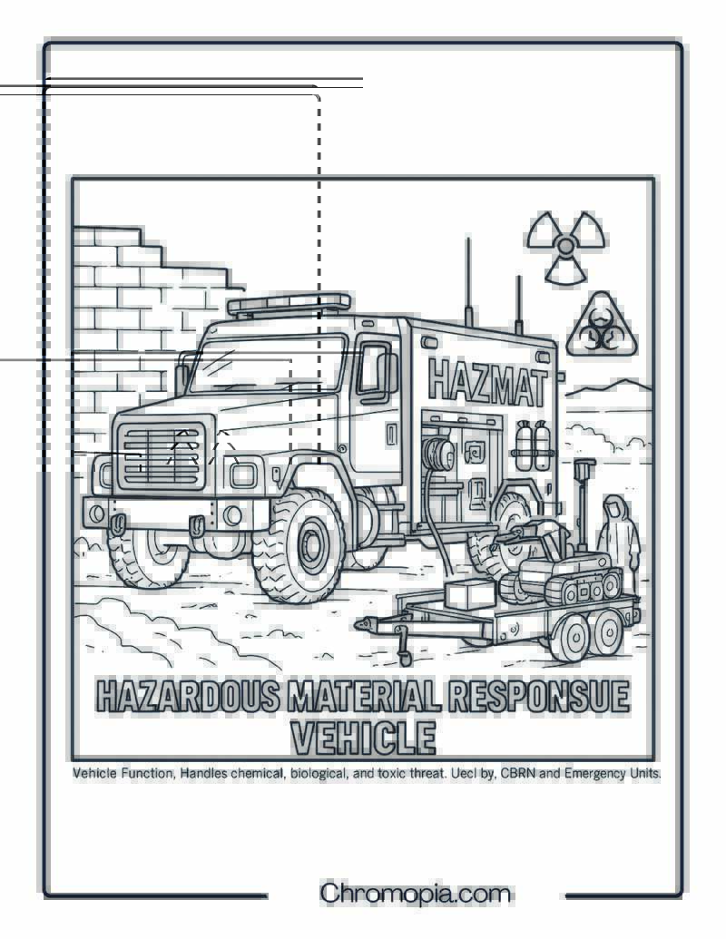 Hazardous Material Response Vehicle – Military Vehicle Coloring Page