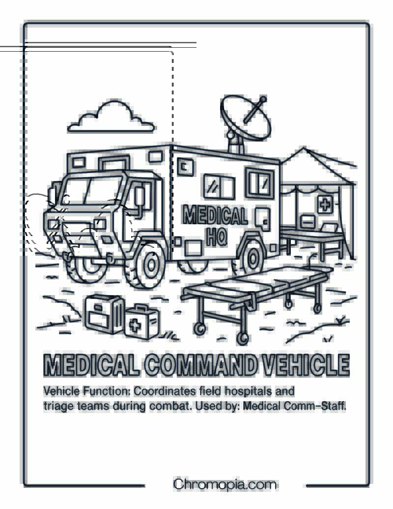Medical Command Vehicle – Military Vehicle Coloring Page