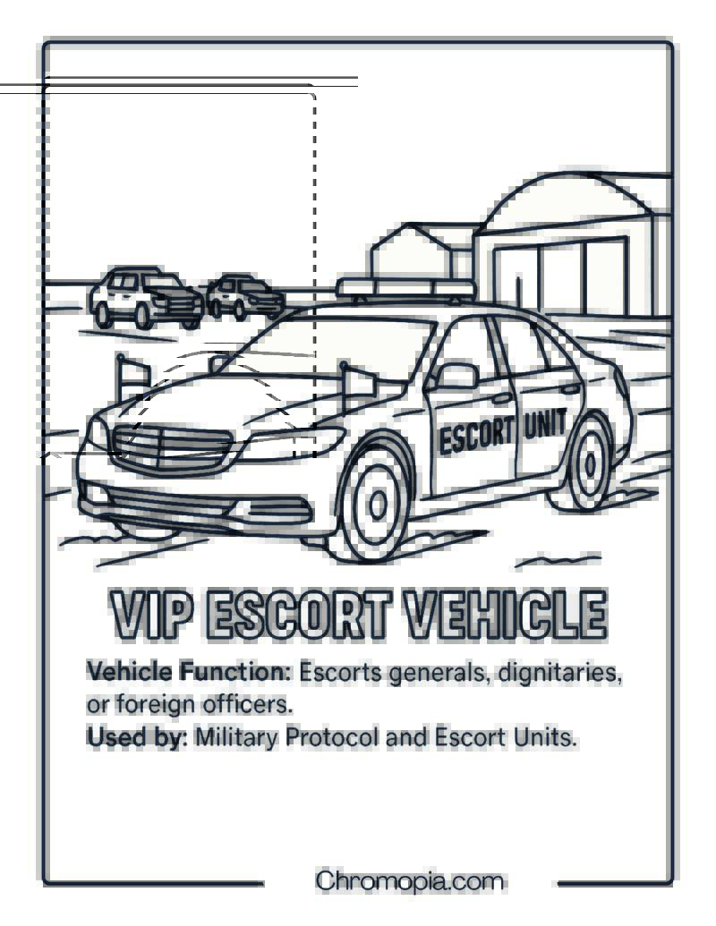VIP Escort Vehicle – Military Vehicle Coloring Page