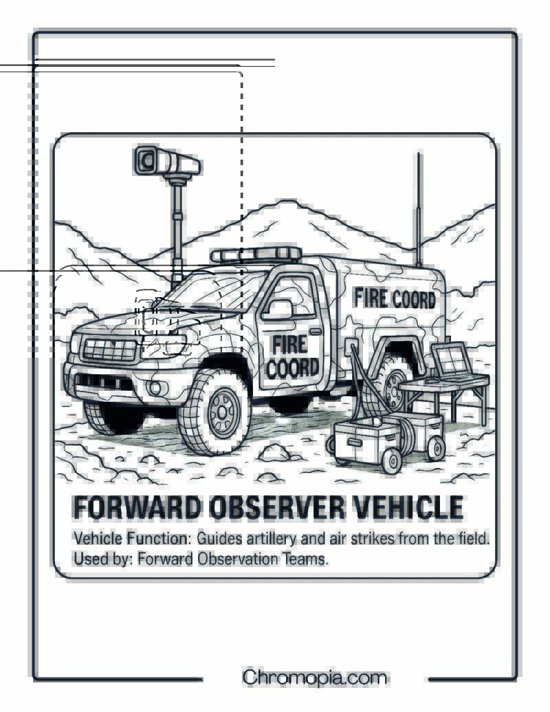 Forward Observer Vehicle – Military Vehicle Coloring Page