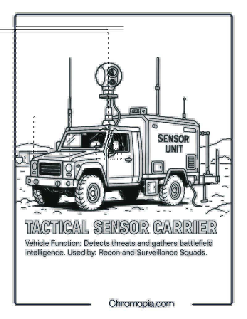 Tactical Sensor Carrier – Military Vehicle Coloring Page
