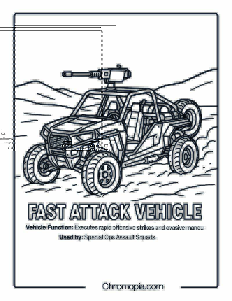 Fast Attack Vehicle – Military Vehicle Coloring Page