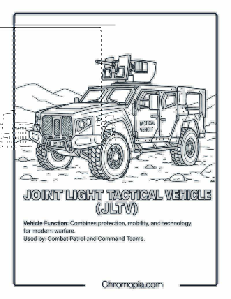 Joint Light Tactical Vehicle (JLTV) – Military Vehicle Coloring Page