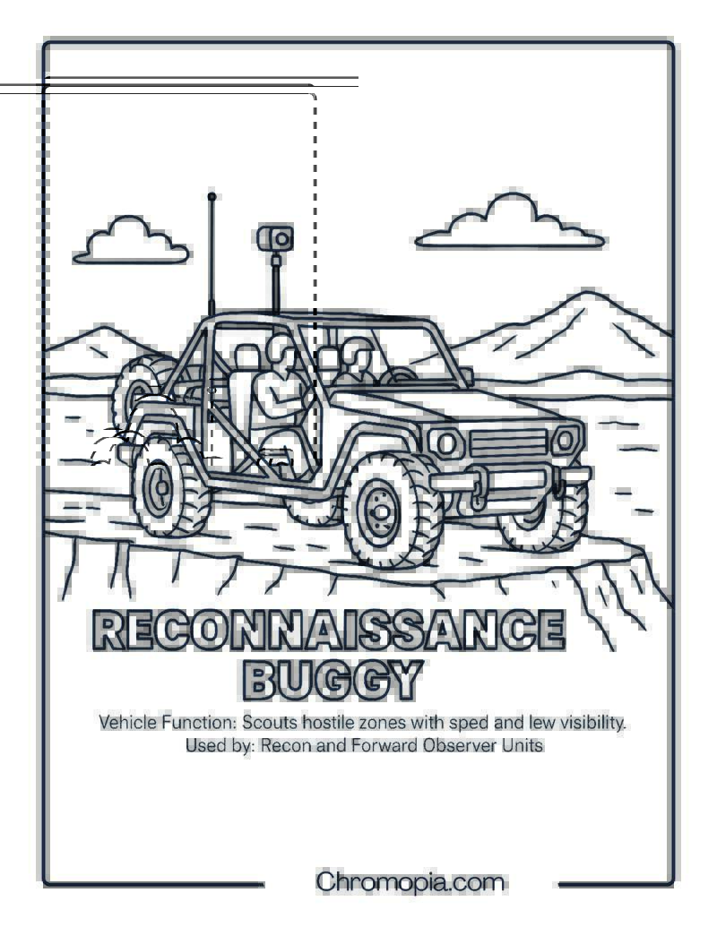 Reconnaissance Buggy – Military Vehicle Coloring Page