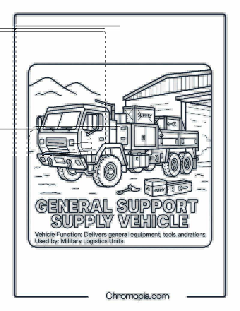 General Support Supply Vehicle – Military Vehicle Coloring Page
