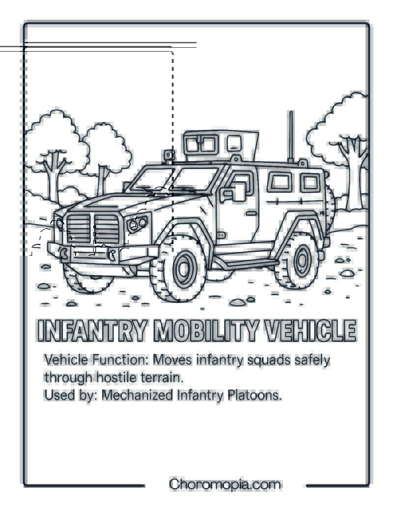 Infantry Mobility Vehicle – Military Vehicle Coloring Page