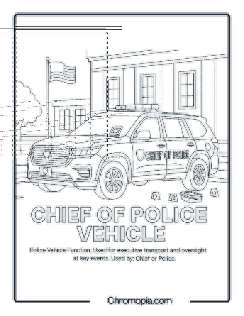 Chief of Police Vehicle – Police Vehicle Coloring Page