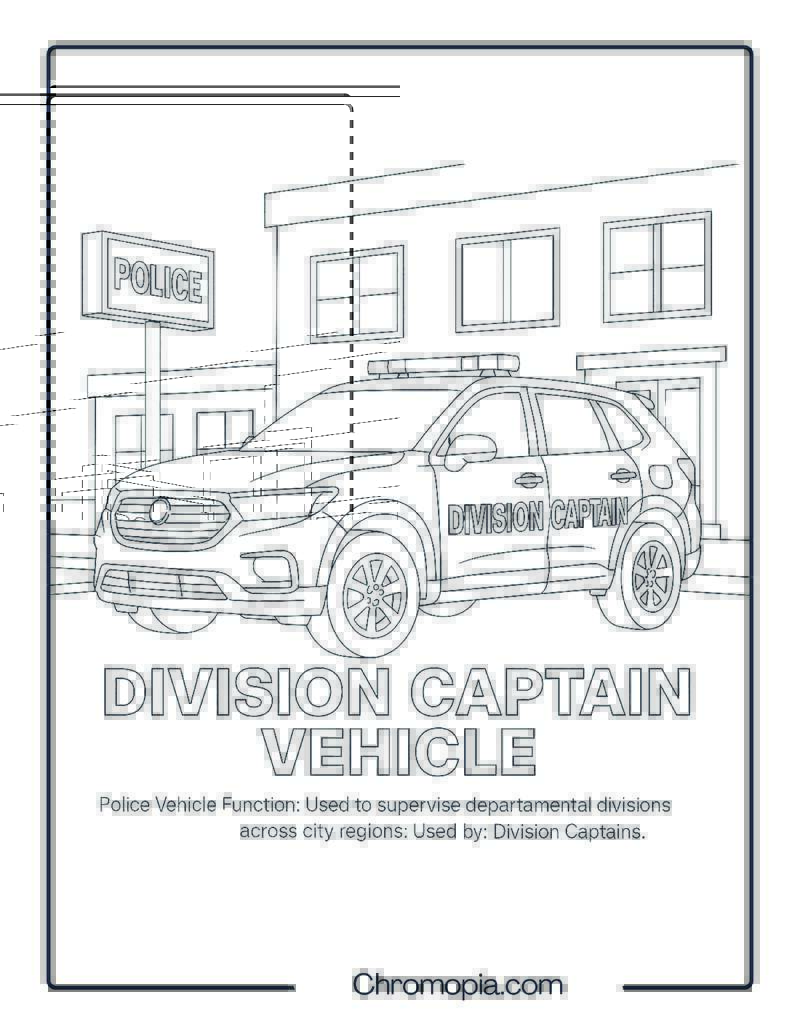 Division Captain Vehicle – Police Vehicle Coloring Page