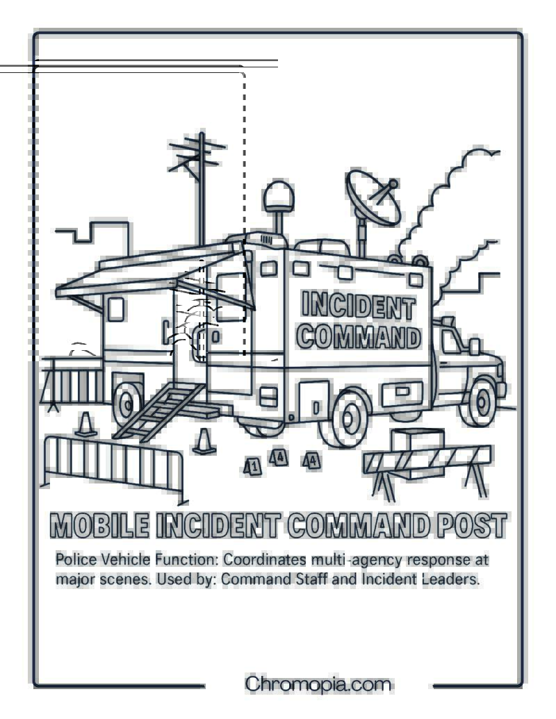 Mobile Incident Command Post – Police Vehicle Coloring Page