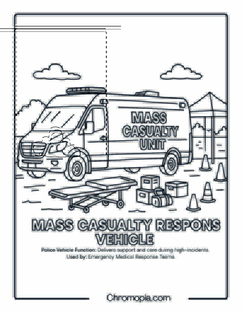 Mass Casualty Response Vehicle – Police Vehicle Coloring Page