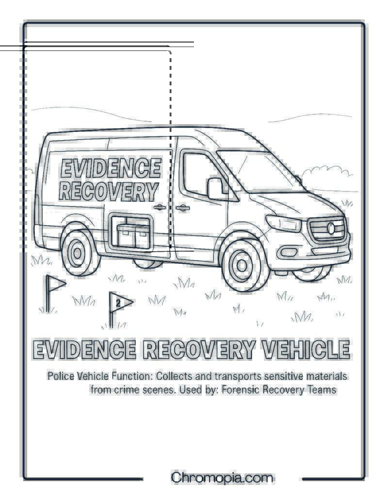 Evidence Recovery Vehicle – Police Vehicle Coloring Page