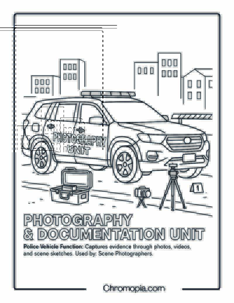 Photography & Documentation Unit – Police Vehicle Coloring Page