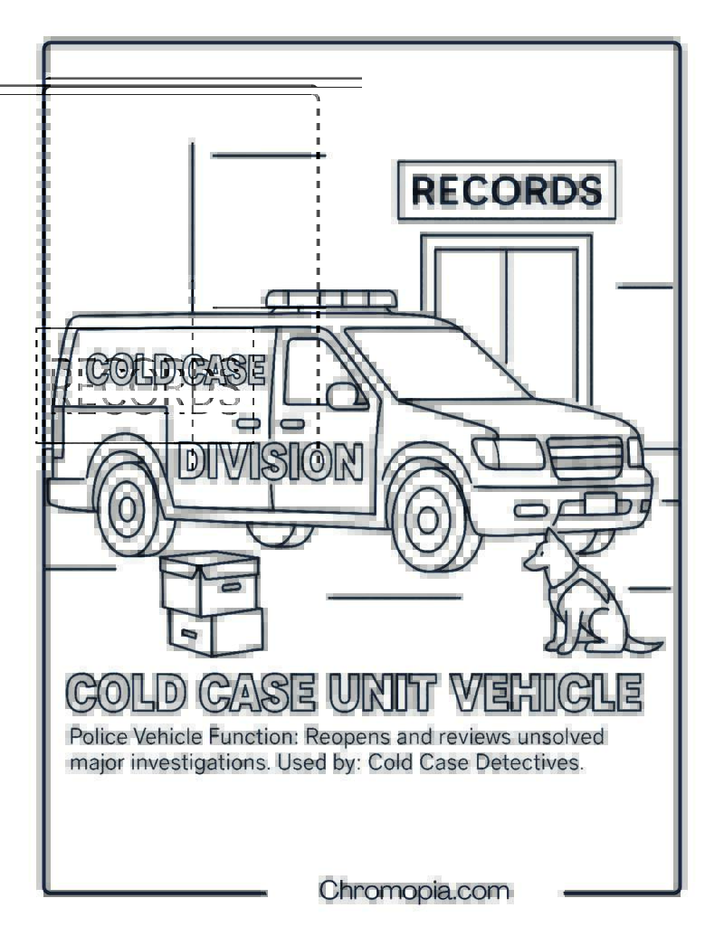 Cold Case Unit Vehicle – Police Vehicle Coloring Page