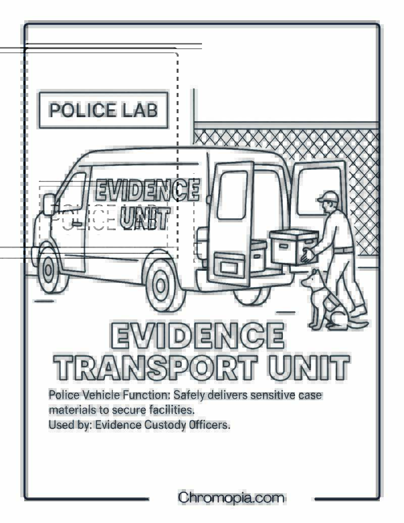 Evidence Transport Unit – Police Vehicle Coloring Page