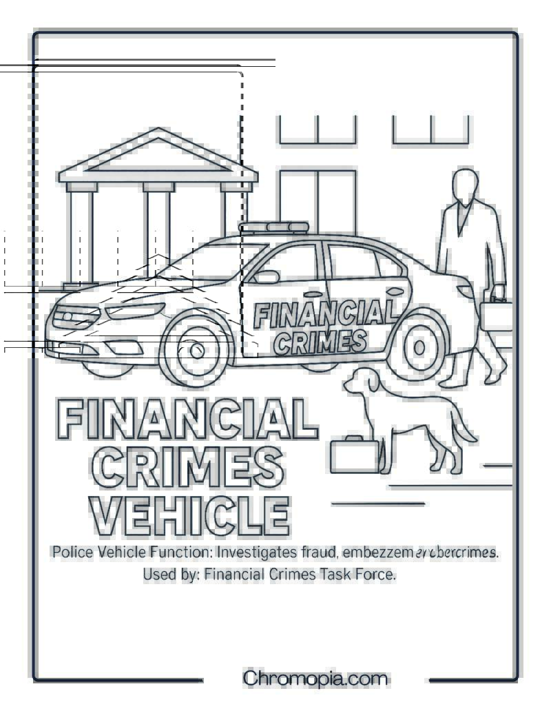 Financial Crimes Vehicle – Police Vehicle Coloring Page