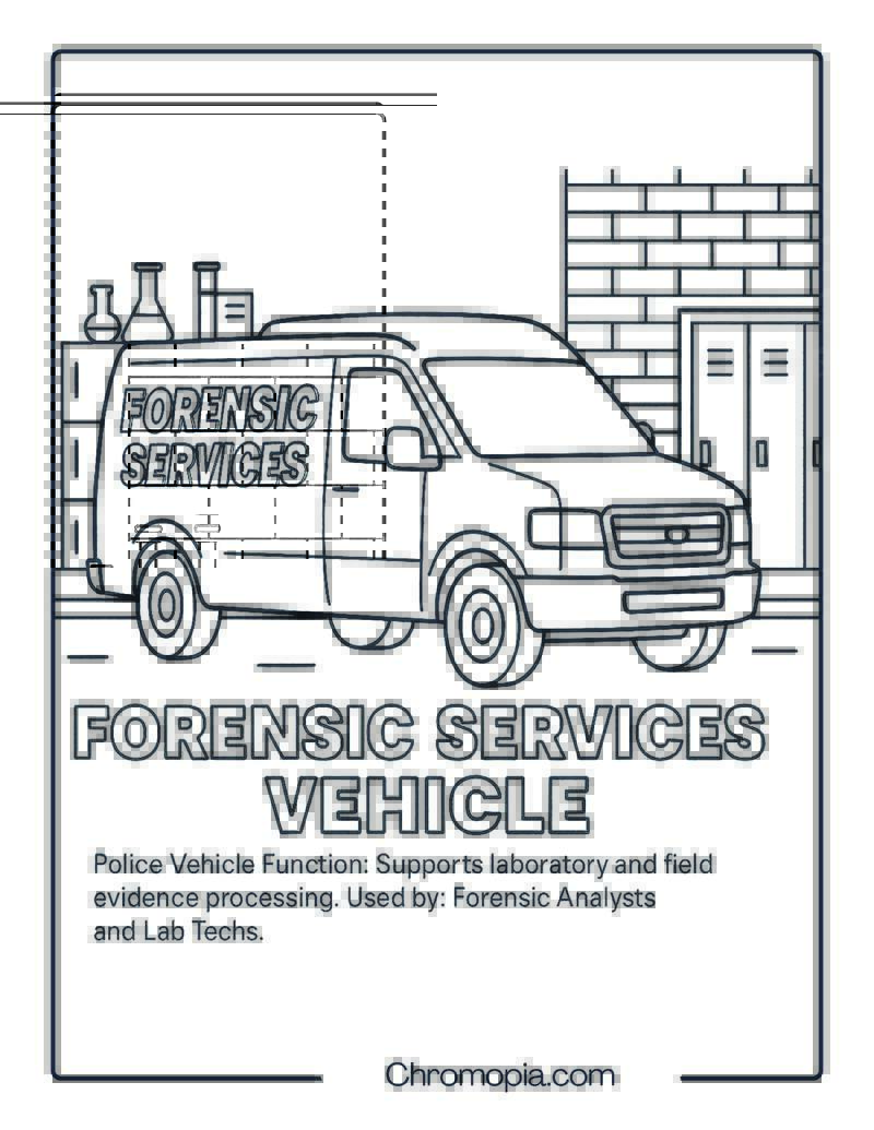 Forensic Services Vehicle – Police Vehicle Coloring Page