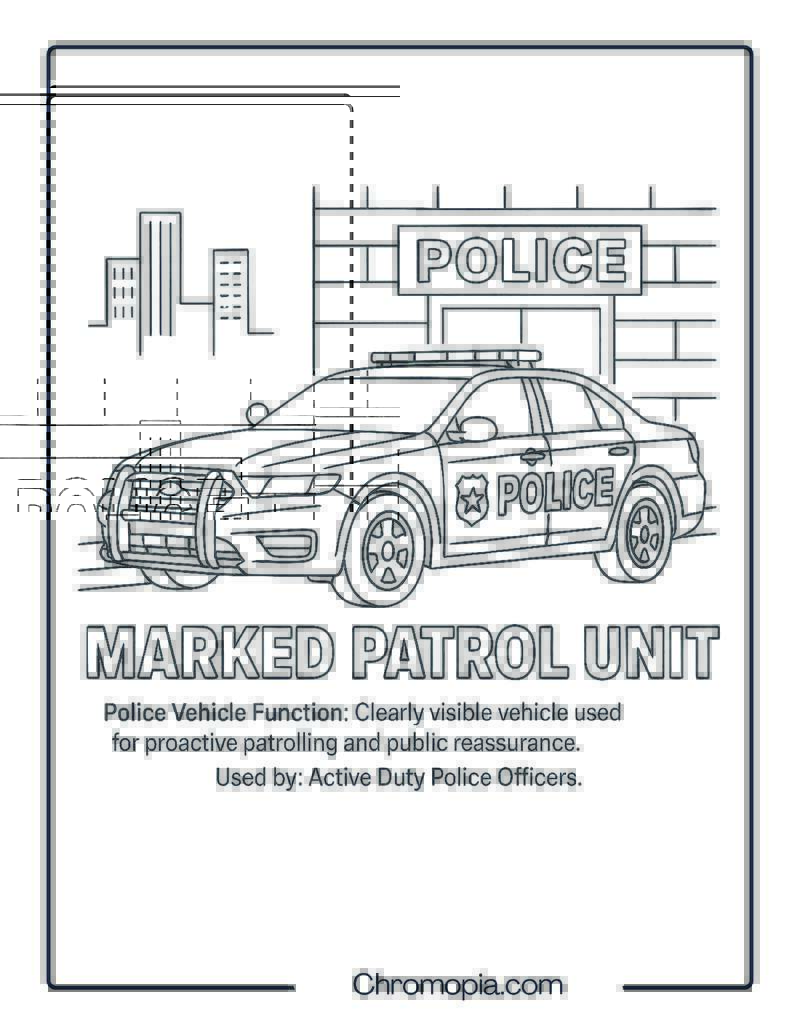Patrol Car – Police Vehicle Coloring Page