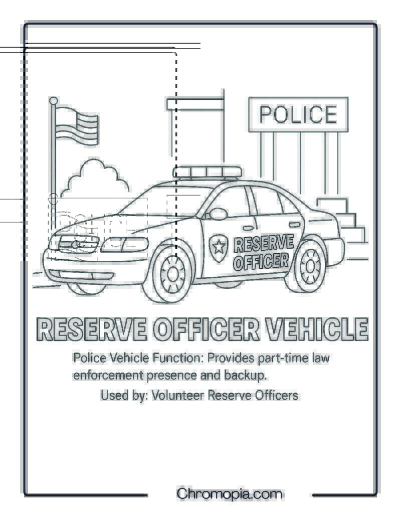 Reserve Officer Vehicle – Police Vehicle Coloring Page