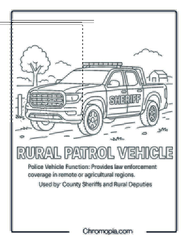 Rural Patrol Vehicle – Police Vehicle Coloring Page