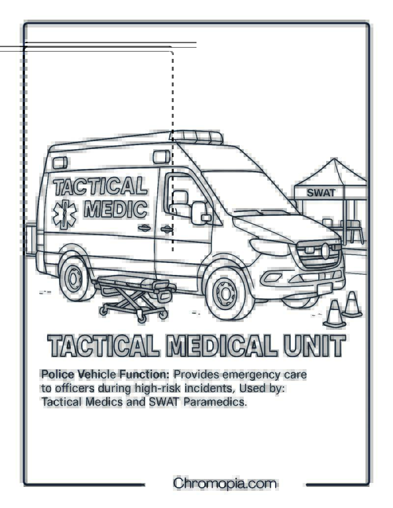 Tactical Medical Unit – Police Vehicle Coloring Page