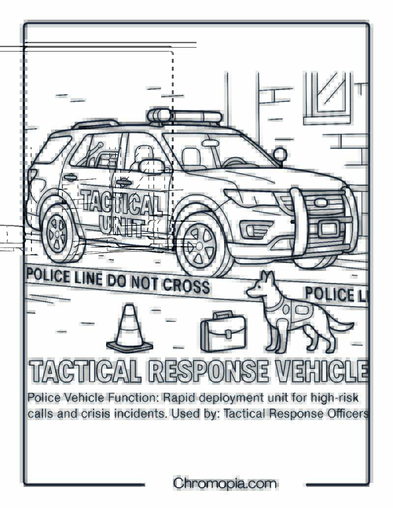 Tactical Response Vehicle – Police Vehicle Coloring Page
