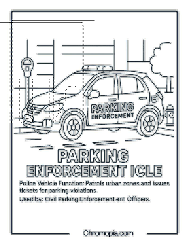 Parking Enforcement Vehicle – Police Vehicle Coloring Page