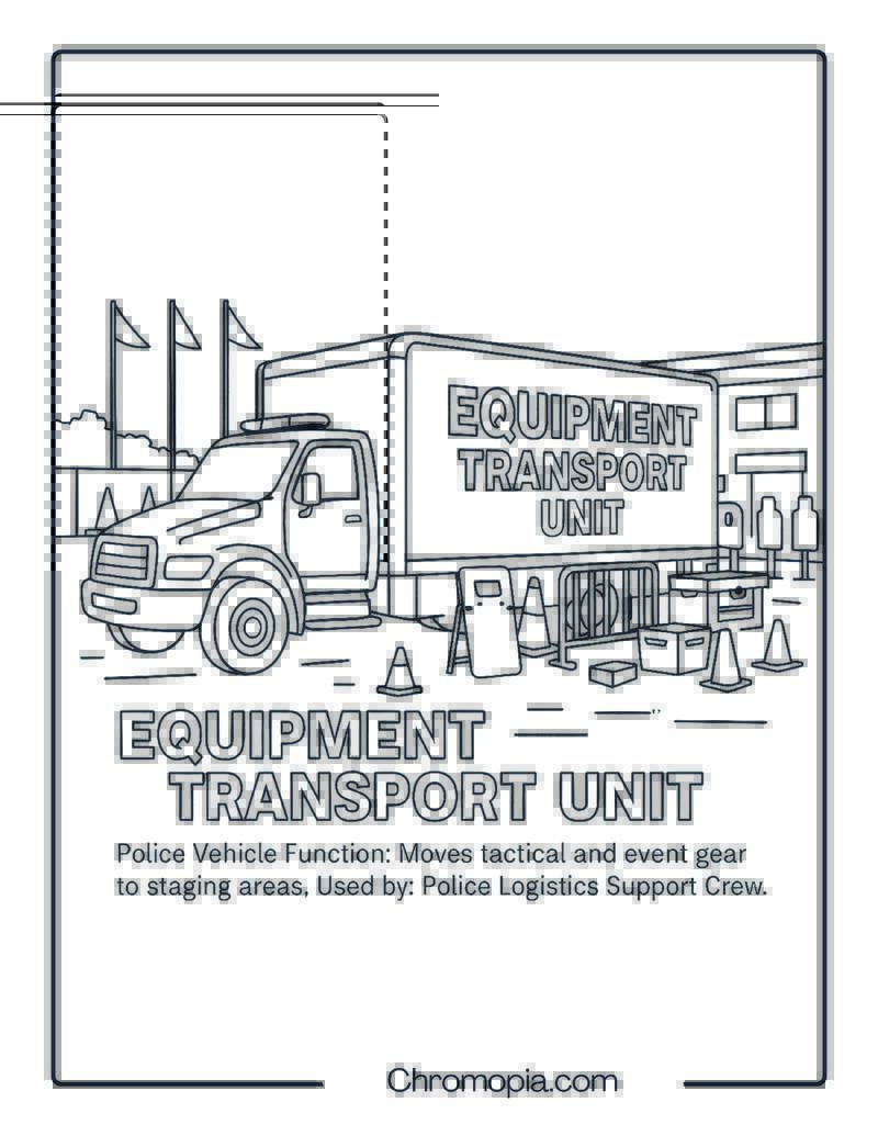Equipment Transport Unit – Police Vehicle Coloring Page