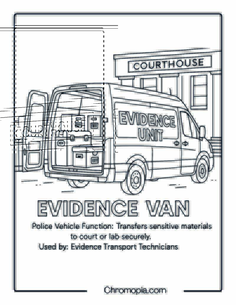 Evidence Van – Police Vehicle Coloring Page