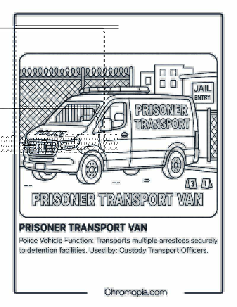 Prisoner Transport Van – Police Vehicle Coloring Page