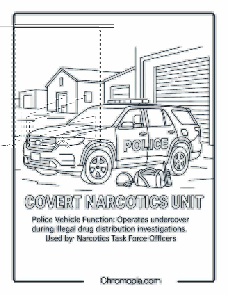 Covert Narcotics Unit – Police Vehicle Coloring Page