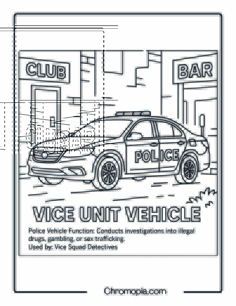 Vice Unit Vehicle – Police Vehicle Coloring Page