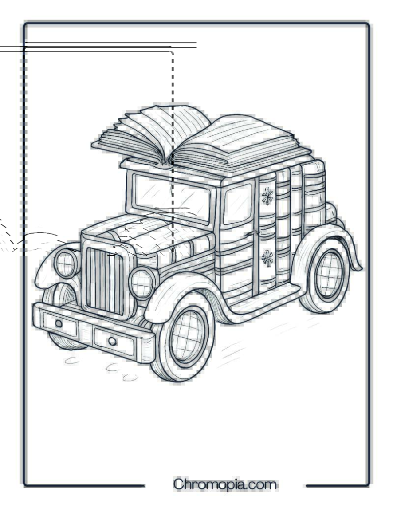 Library Archive Mobile – Coloring Page